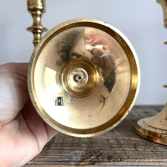 Brass candlesticks set of 3 - Picture 7 of 7